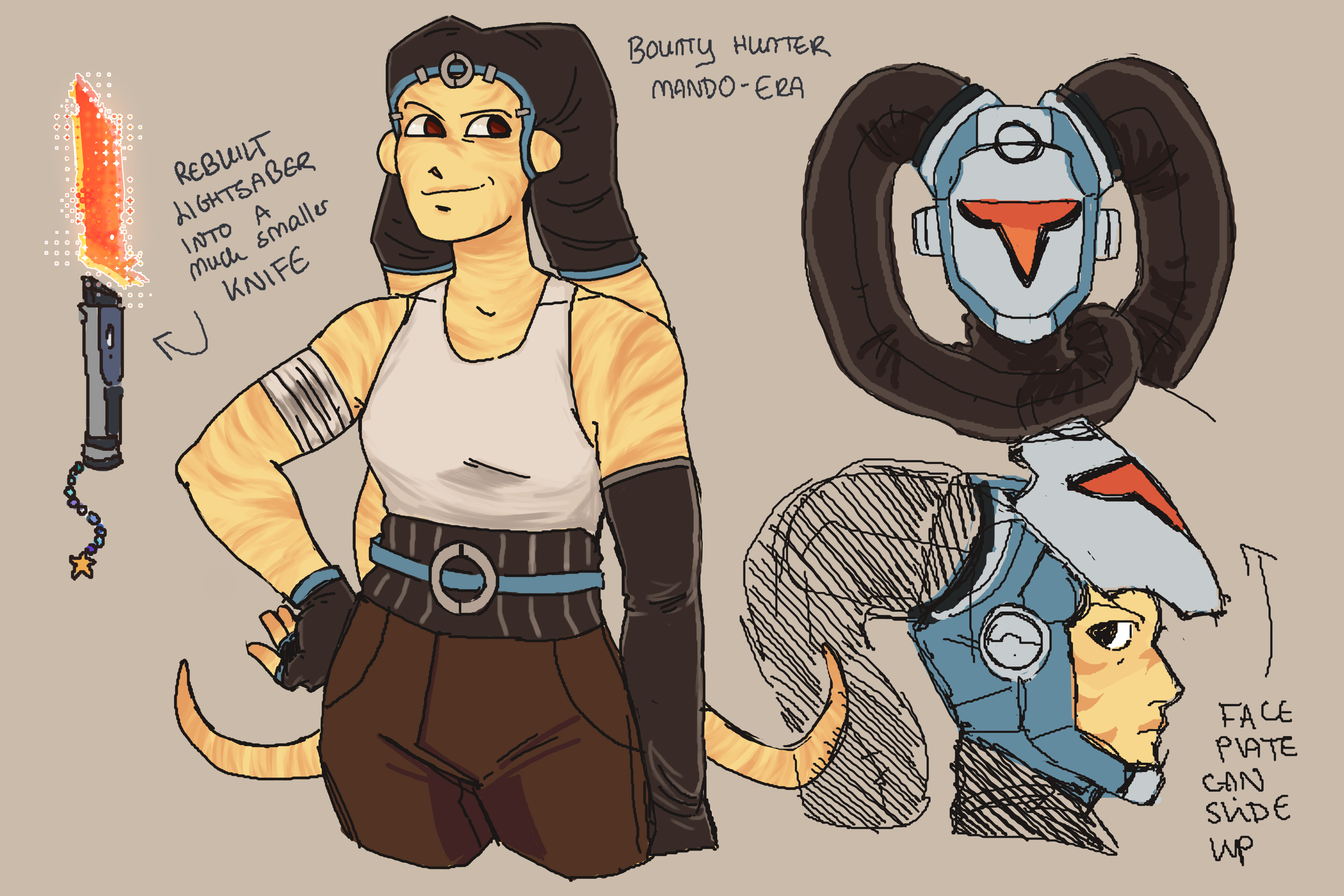 Ref Sheet of my twi'lek bounty hunter Cod'dana